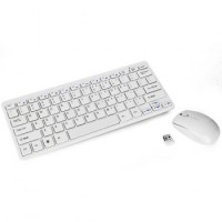 Delgado de 2,4 GHz Teclado inalámbrico y ratón óptico Mini Súper Combo con la cubierta del teclado del silicón
